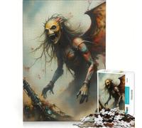 Rompecabezas de 1000 Piezas para Adolescentes Demonio Steampunk con alas Juego Educativo para Relajarse intelectualmente Juego de desafío único 38x26cm