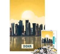 Rompecabezas de 1000 Piezas para Adolescentes desafío de Inteligencia Cerebral Doha Juguetes adictivos Juegos relajantes para la diversión Familiar Regalo artístico (tamaño 50x75cm)