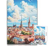 Rompecabezas de 1000 Piezas para Adolescentes: descubre el Arte de la Pintura de Riga, Tranquilo, Relajante, pasatiempo, Corte Limpio y consistente, Juguete para Jugar, tamaño 38x52cm