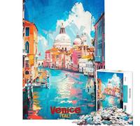 Rompecabezas de 1000 Piezas para Adolescentes Descubre Venecia Póster artístico Rompecabezas para Adultos Juego de ingenio Difícil Regalos para Amigos y Familiares (Tamaño 38x26cm)