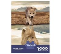 Rompecabezas De 1000 Piezas para Adolescentes Desert Wolf Reflection Rompecabezas DIY Juguetes Mejora La Memoria Oferta como Regalo para Toda La Familia 38x26cm/1000pcs