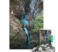 Rompecabezas de 1000 Piezas para Adolescentes Desfiladero de río y montaña Rompecabezas para Adolescentes Que Mejora la Memoria Lista de Deseos con Papá Noel Juego Educativo Familiar 50x75cm