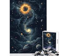 Rompecabezas de 1000 Piezas para Adolescentes Diagrama del Sistema Solar Juguete para decoración de Pared Gran Regalo y Juego práctico con póster a Juego y Hoja de Trivia tamaño 38x26cm