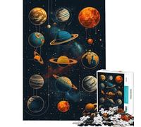 Rompecabezas de 1000 Piezas para Adolescentes Diagrama del Sistema Solar Rompecabezas para Adultos Juego práctico Desafío difícil de completar (Tamaño 38x52cm)