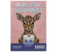 Rompecabezas De 1000 Piezas para Adolescentes Dik-dik with Toilet Paper Painting Rompecabezas para Adultos Juegos Familiares Mejora La Memoria Cumpleaños Y Navidad 52x38cm/1000pcs
