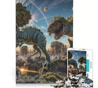 Rompecabezas de 1000 Piezas para Adolescentes: Dinosaurios Extraterrestres, Juegos Divertidos y desafiantes, Toda la Familia 38x26cm