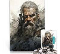 Rompecabezas de 1000 Piezas para Adolescentes Dios Vikingo Odín Thor Juguetes de Juego desafiantes Mejorar el Amor Entre Parejas 38x26cm