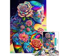 Rompecabezas de 1000 Piezas para Adolescentes Diosa de Las Flores arcoíris Rompecabezas para Adultos Juegos relajantes decoración de Pared desafío Educativo (tamaño 50x75cm)