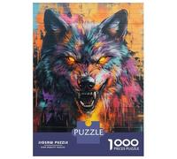 Rompecabezas De 1000 Piezas para Adolescentes Dire Wolf Graffiti Art Rompecabezas para Adultos Juego Familiar Pero Divertido Y Humorístico Desafío Educativo 38x26cm/1000pcs