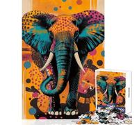 Rompecabezas de 1000 Piezas para Adolescentes diseño Abstracto de Elefante Juguete antiestrés de 1000 Piezas Regalo de cumpleaños Mejora la Memoria (38x26cm)