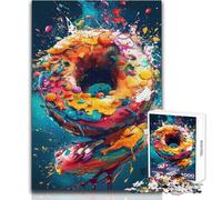 Rompecabezas de 1000 Piezas para Adolescentes, diseño Abstracto de explosión de Donut, Ideal para familias, para una Noche de Juegos y diversión, tamaño 50x75cm