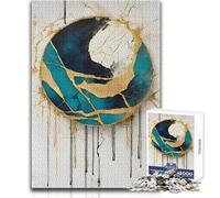 Rompecabezas de 1000 Piezas para Adolescentes, diseño Abstracto de Kintsugi Moon Art, Juegos Familiares, Mejora la Memoria, Regalo de cumpleaños, tamaño 50x75cm