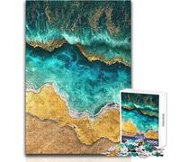 Rompecabezas de 1000 Piezas para Adolescentes, diseño Abstracto de Olas del océano, Arte Kintsugi, Juego desafiante, Juguetes, decoración de Pared, Regalo para cumpleaños, tamaño 50x75cm