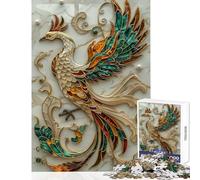 Rompecabezas de 1000 Piezas para Adolescentes diseño Abstracto de Phoenix Kintsugi Juguete Educativo Gran Regalo para Juegos Juego de ingenio con Piezas de Formas aleatorias Totalmente entrelazadas