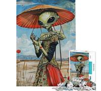 Rompecabezas de 1000 Piezas para Adolescentes diseño Alien Art XXI Corte de precisión Ideal para la interacción Entre Padres e Hijos cumpleaños 38x52cm