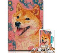 Rompecabezas de 1000 Piezas para Adolescentes diseño artístico de Shiba Inu 1000 Piezas para Adolescentes Ideal para aliviar el estrés desafío difícil Regalo de Amigo Secreto 75x50cm