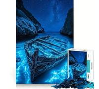 Rompecabezas de 1000 Piezas para Adolescentes,diseño bioluminiscente de restos de naufragio,Corte preciso,Rompecabezas de lógica,Juego para Pasar el Tiempo, Relajante (38x26cm)