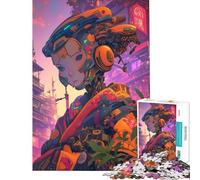 Rompecabezas de 1000 Piezas para Adolescentes diseño Cyberpunk Geisha Robot Juegos educativos Juguetes didácticos Regalo de cumpleaños decoración del hogar (tamaño 50x75cm)