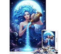 Rompecabezas de 1000 Piezas para Adolescentes diseño de Acuario Mujer Arte fantástico decoración del hogar Juguetes Regalo de cumpleaños Juego Educativo Cada Pieza es única Tamaño: 38x26cm