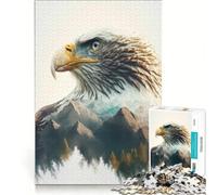 Rompecabezas de 1000 Piezas para Adolescentes, diseño de águila con Doble exposición, Ideal para Relajarse, con un Toque de dificultad y desafío Perfecto como Regalo de cumpleaños