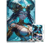 Rompecabezas de 1000 Piezas para Adolescentes, diseño de Anime Femenino, guerrera, diversión Familiar y Noche de Juegos, desafío difícil, Gran Regalo, tamaño 50x75cm