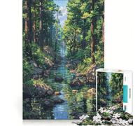 Rompecabezas de 1000 Piezas para Adolescentes, diseño de Anime, río, Bosque y fantasía, Juguete Educativo, decoración para el hogar, con póster y Hoja de Preguntas a Juego 38x26cm