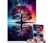 Rompecabezas de 1000 Piezas para Adolescentes diseño de árbol de la Vida Galaxia cósmica decoración del hogar Juguetes Gran Regalo Juego Educativo colección de Artistas Bellas Artes tamaño 38x52cm