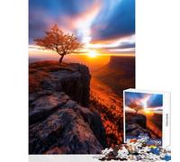 Rompecabezas de 1000 Piezas para Adolescentes diseño de árbol Solitario y Atardecer antiestrés cumpleaños Juego Educativo Actividades Divertidas en casa tamaño 38x26cm
