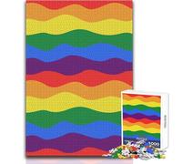 Rompecabezas de 1000 Piezas para Adolescentes, diseño de arcoíris Ondulado, Orgullo Queer, Juegos Familiares, decoración del hogar, Juguetes antiestrés, tamaño 50x75cm