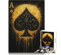 Rompecabezas de 1000 Piezas para Adolescentes, diseño de as de Espadas y Cartas Doradas, Ideal para Juegos Familiares, decoración de Pared, tamaño 50x75cm