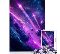 Rompecabezas de 1000 Piezas para Adolescentes diseño de asteroides cósmicos de Color Morado neón Juguetes antiestrés Regalo de cumpleaños Juegos Divertidos colección de Artistas Bellas Artes 38x26cm