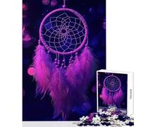 Rompecabezas de 1000 Piezas para Adolescentes diseño de atrapasueños Morado Juguete Educativo Regalo para cumpleaños Juegos relajantes Adecuado para decoración de Escritorio tamaño 38x52cm