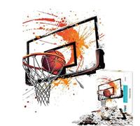 Rompecabezas de 1000 Piezas para Adolescentes diseño de Baloncesto en Acuarela Ideal para cumpleaños y Navidad Mejora la Memoria Juego Imposible Apto para Mayores de 14 años (38x52cm)