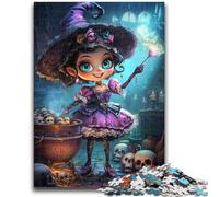 Rompecabezas de 1000 Piezas para Adolescentes, diseño de Bruja de Anime, Juguetes educativos, antiestrés, Apto para decoración de Escritorio, 50x75cm