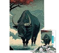 Rompecabezas de 1000 Piezas para Adolescentes diseño de Buey Ukiyo-e Fabricado en Japón y China Ideal para cumpleaños Navidad diversión Familiar y como Juguete Educativo Apto para Mayores de 14 años