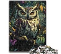 Rompecabezas de 1000 Piezas para Adolescentes, diseño de búho del Bosque, para Pasar el rato en casa, con Piezas aleatorias Totalmente entrelazadas, 38x26cm