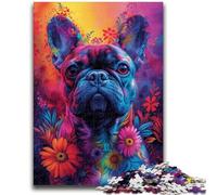 Rompecabezas de 1000 Piezas para Adolescentes, diseño de Bulldog francés psicodélico, desafiantes Juegos Familiares, Juguete DIY para decoración de Pared del hogar, Regalos de 26x38cm