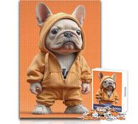 Rompecabezas de 1000 Piezas para Adolescentes, diseño de Bulldog y Cuerpo Humano, Juego de desafío único, Corte de precisión, Juguete Educativo, tamaño 38x26cm