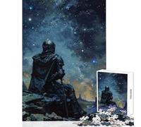 Rompecabezas de 1000 piezas para adolescentes diseño de caballero bajo el cielo estrellado juguete para decoración de pared regalo para cumpleaños juego familiar entrena tu cerebro y tus manos 50x75cm