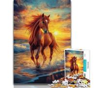 Rompecabezas de 1000 Piezas para Adolescentes diseño de Caballo al Atardecer cumpleaños o para Decorar la Pared a Partir de los 14 años 75x50cm
