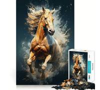 Rompecabezas de 1000 Piezas para Adolescentes,diseño de Caballo de Carreras Salvaje y Lindo,Color marrón,Corte Fino,Juego de concentración,Regalo de Paz,Tiempo de Juego, Ocio