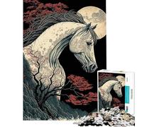 Rompecabezas de 1000 Piezas para Adolescentes diseño de Caballo Ukiyo E Japón China Rompecabezas para Adolescentes Juego Familiar decoración de Pared difícil y desafiante (tamaño 38x26cm)