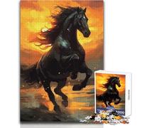 Rompecabezas de 1000 Piezas para Adolescentes, diseño de Caballos y Acuarelas, Ideal como Juego Intelectual, Regalo de cumpleaños, tamaño 38x52cm