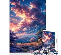 Rompecabezas de 1000 Piezas para Adolescentes diseño de cabaña de montaña Pastel Atardecer Juguetes antiestrés Regalo de cumpleaños Juegos educativos Interesante reducción del estrés tamaño 38x26cm
