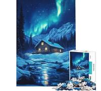 Rompecabezas de 1000 Piezas para Adolescentes diseño de cabaña Invernal Brillante Ideal para Juegos educativos desafíos Juguetes relajantes Alivio del estrés y como Regalo artístico (tamaño 38x26cm)