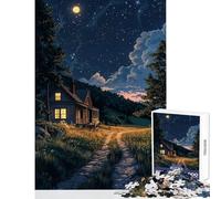 Rompecabezas de 1000 Piezas para Adolescentes diseño de cabaña Nocturna decoración del hogar Juguetes Ideas de Regalo para Juegos educativos Entrena tu Cerebro y Tus Manos tamaño 50x75cm