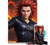 Rompecabezas de 1000 Piezas para Adolescentes,diseño de Cabeza roja ardiente,Bordes precisos,Arte,Entrenamiento Mental,Juego Divertido y Tranquilo,Regalo de cumpleaños (38x52cm)