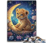 Rompecabezas de 1000 Piezas para Adolescentes, diseño de Cachorro de león, difícil y desafiante, con póster a Juego y Hoja de Trivia para niños de 14 años, 50x75cm