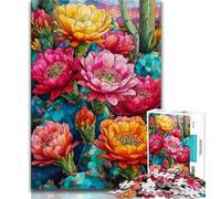 Rompecabezas de 1000 Piezas para Adolescentes, diseño de Cactus de Vidrio, Ayuda a ejercitar el Cerebro, Juguetes adictivos para Cultivar la Paciencia, decoración, 75x50cm