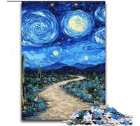 Rompecabezas de 1000 Piezas para Adolescentes, diseño de Cactus del Cielo Nocturno de Van Gogh, Juguete Educativo Intelectual descompresor, Regalo de cumpleaños, decoración de Pared (tamaño 26x38cm)